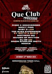 Que Club Reunion to honour legendary venue with Birmingham Town Hall rave