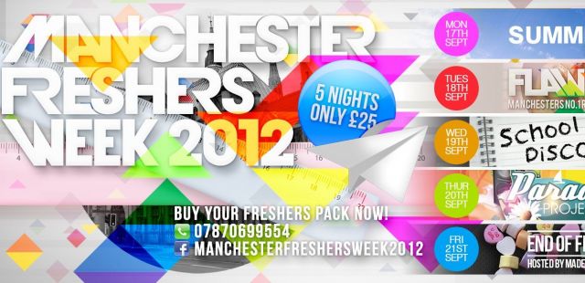 Manchester freshers week sorted for £25