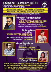 Eminent Comedy Club Exeter is returning.