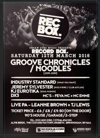 URBAN DUBZ MUSIC PRESENTS  RECORD BOX DEBUT LINE-UP REVEALED FOR MARCH 2016URBAN DUBZ MUSIC PRESENTS  RECORD BOX DEBUT LINE-UP REVEALED FOR MARCH 2016