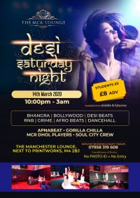 Desi Saturday Night - March 14th, Manchester Printworks